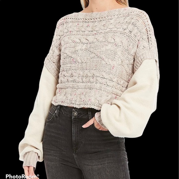 Free People Sweaters | Nwt Free People Honey Cable Sweater | Color: Purple/White | Size: S | Mia_Danielle's Closet